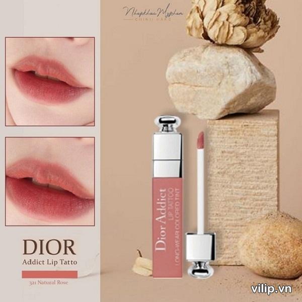 Son Dior Addict Lip Tattoo Màu 321 Natural Rose Fullbox Damask  Mỹ Phẩm  Chính Hãng