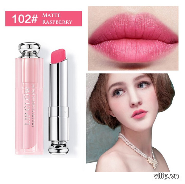 Son Dior Addict Lip Glow Matte Màu 102 Raspberry  Hồng dâu Fullbox  Damask  Mỹ Phẩm Chính Hãng