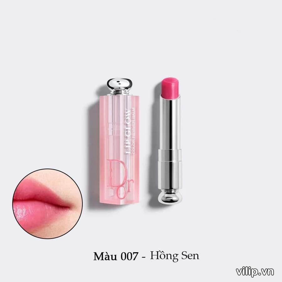 Son Dưỡng Dior Addict Lip Glow 007 Raspberry Màu Hồng Tím HapuMart
