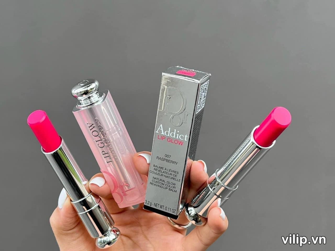 Son Dưỡng Dior Addict Lip Glow Màu Raspberry 007 – Màu Hồng Cánh Sen 38