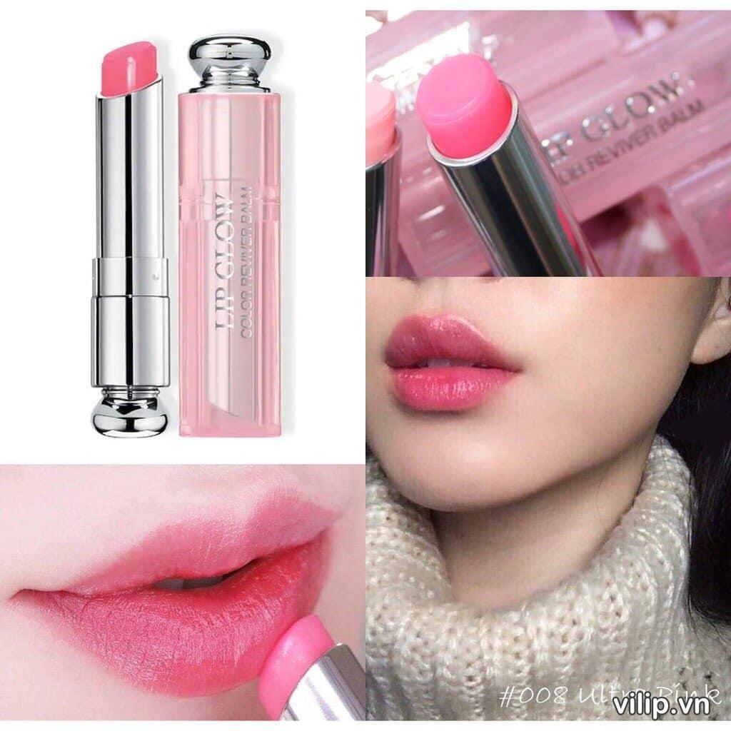 Son Dưỡng Dior Addict Lip Glow Ultra Pink 008 – Màu Hồng Dâu 49