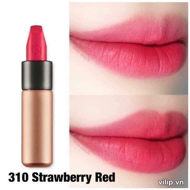 Son KiKo Velet Passion Matte Lipstick Strawberry Red 310 – Mau Dỏ Hòng 5