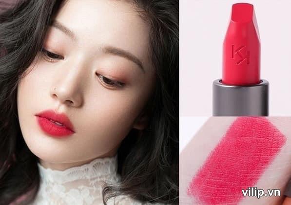 Son KiKo Velet Passion Matte Lipstick Strawberry Red 310 – Mau Dỏ Hòng 6