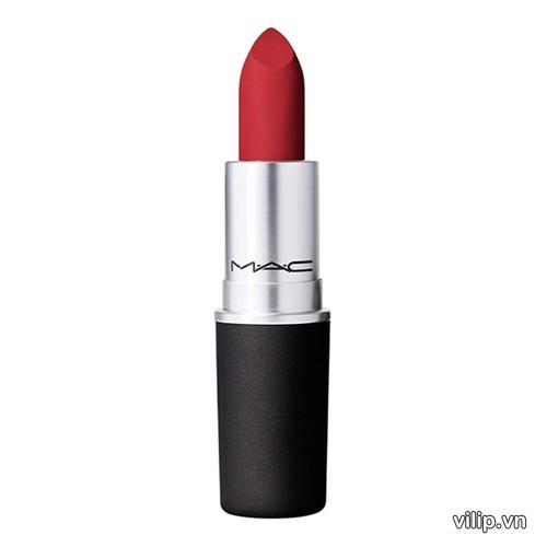 Son Mac Powder Kiss Lipstick 935 Ruby New Màu Đỏ Thuần 1