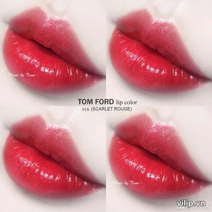 Son Tom Ford Lip Color Lipstick 16 Scarlet Rouge Limited (vỏ Vàng) 15