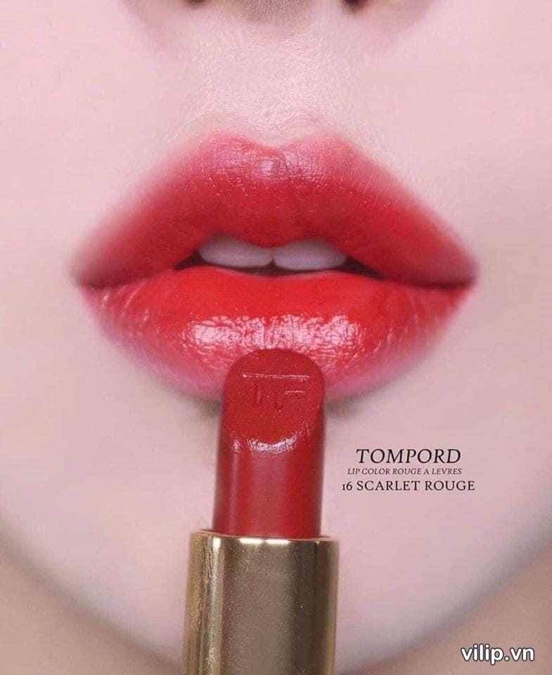 Son Tom Ford Lip Color Lipstick 16 Scarlet Rouge Limited (vỏ Vàng) 17