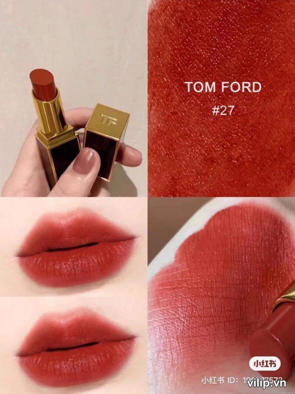 Son Tom Ford Lip Color Satin Matte 27 Shameless – Màu Đỏ Gạch 20