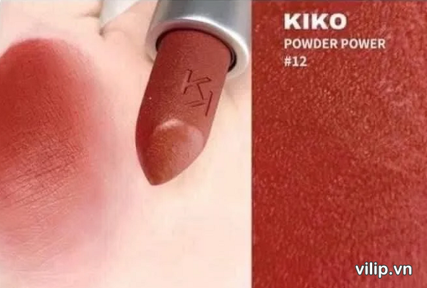 Son kiko Powder Power Lipstick Fire Brick 12 Mau Do Gach 3