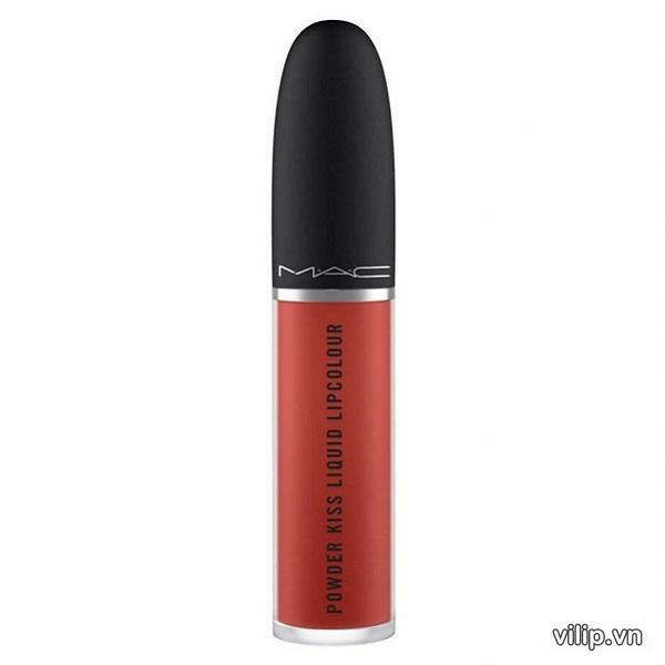 Son Kem Mac Powder Kiss Liquid Lipcolour Màu 991 Devoted To Chili – Đỏ Gạch
