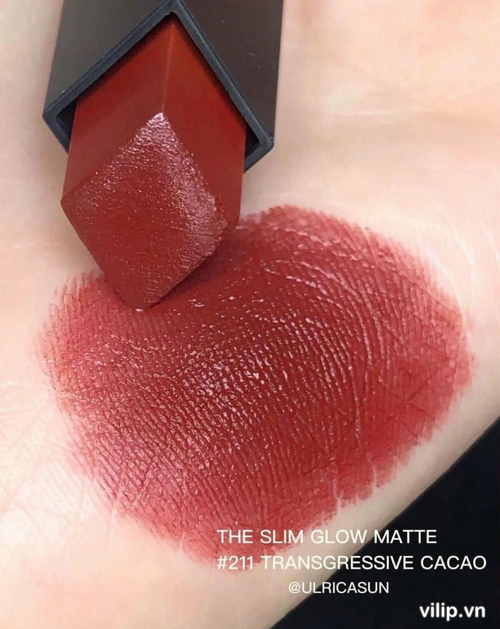 Son Ysl Rouge Pur Couture The Slim Glow Matte 211 – Màu Đỏ Hồng Đất 35