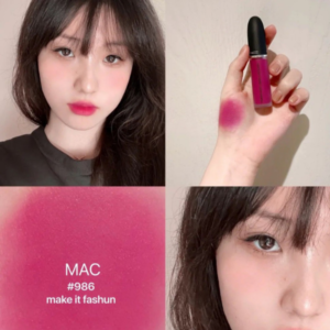 Son Kem MAC Powder Kiss Liquid Lipcolour 986 Make It Fashun - Màu Hồng Fuchsia