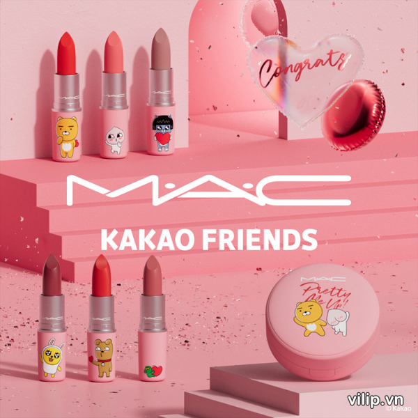 Son Mac Kakao Friends Cheer Up # Here’s A Hug - Màu Đỏ Cam Cháy