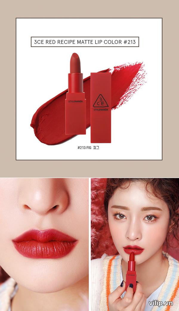 Son 3CE Red Recipe Lip Color 213 – Mau Do Hong 1