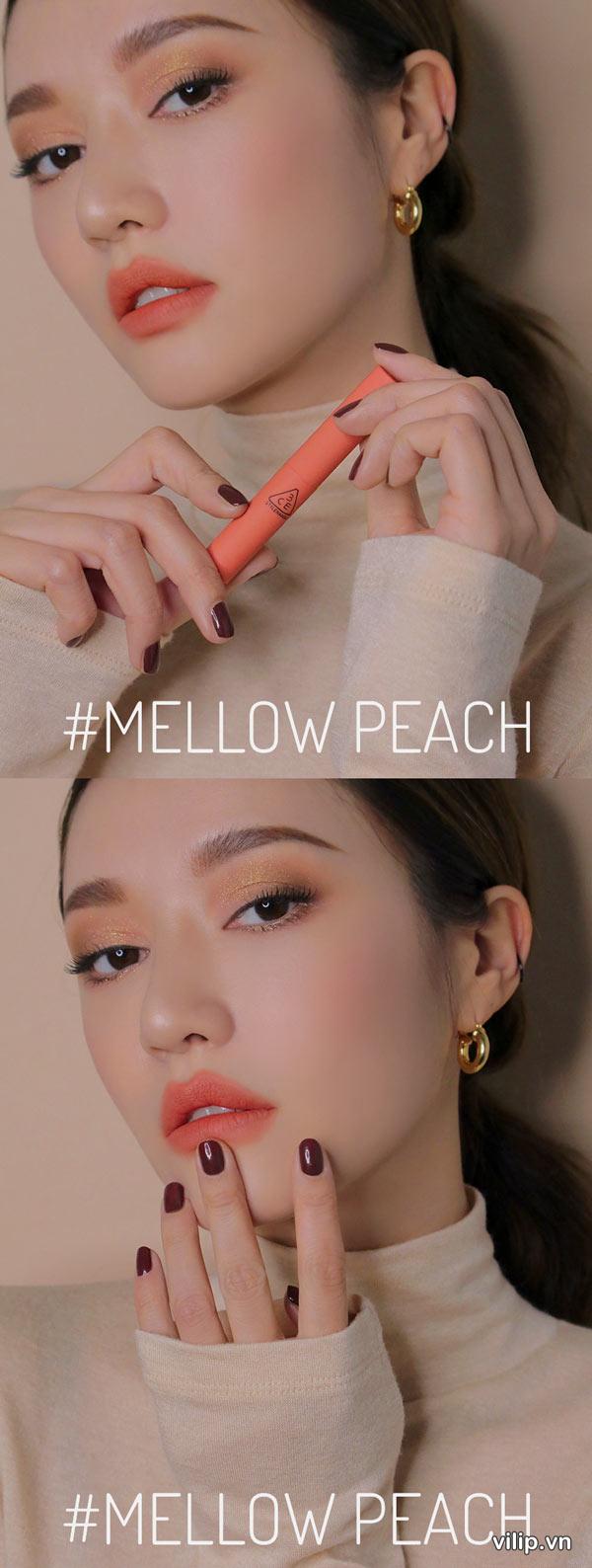Son 3CE Slim Velvet Lip Color Mellow Peach Mau Cam Dao 4