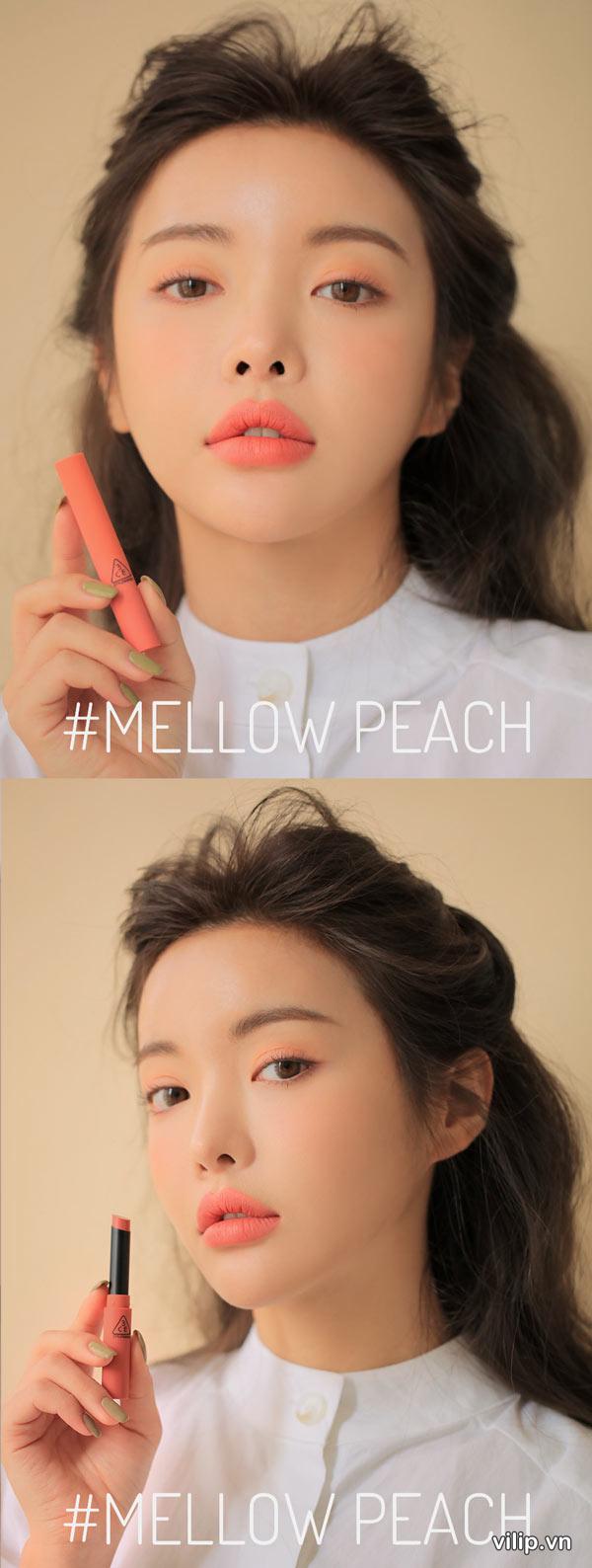 Son 3CE Slim Velvet Lip Color Mellow Peach Mau Cam Dao 6