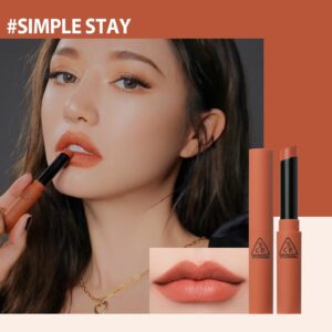 Son 3CE Slim Velvet Lip Color Simple Stay – Mau Cam Nude 12