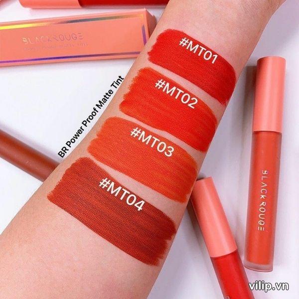 Son Black Rouge All Day Power Proof Matte Tint MT02 Sunny Orange - Màu Đỏ Cam.