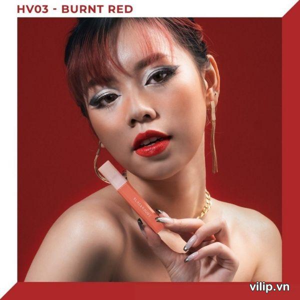 Son Black Rouge Half N Half Water Velvet Burnt Red HV03 - Màu Đỏ Chili