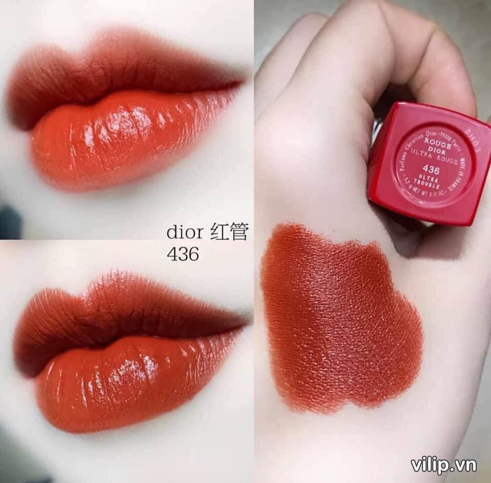 Son Dior 436 Ultra Trouble  Cam Cháy Đẹp Nhất Ultra Rouge Vỏ Đỏ