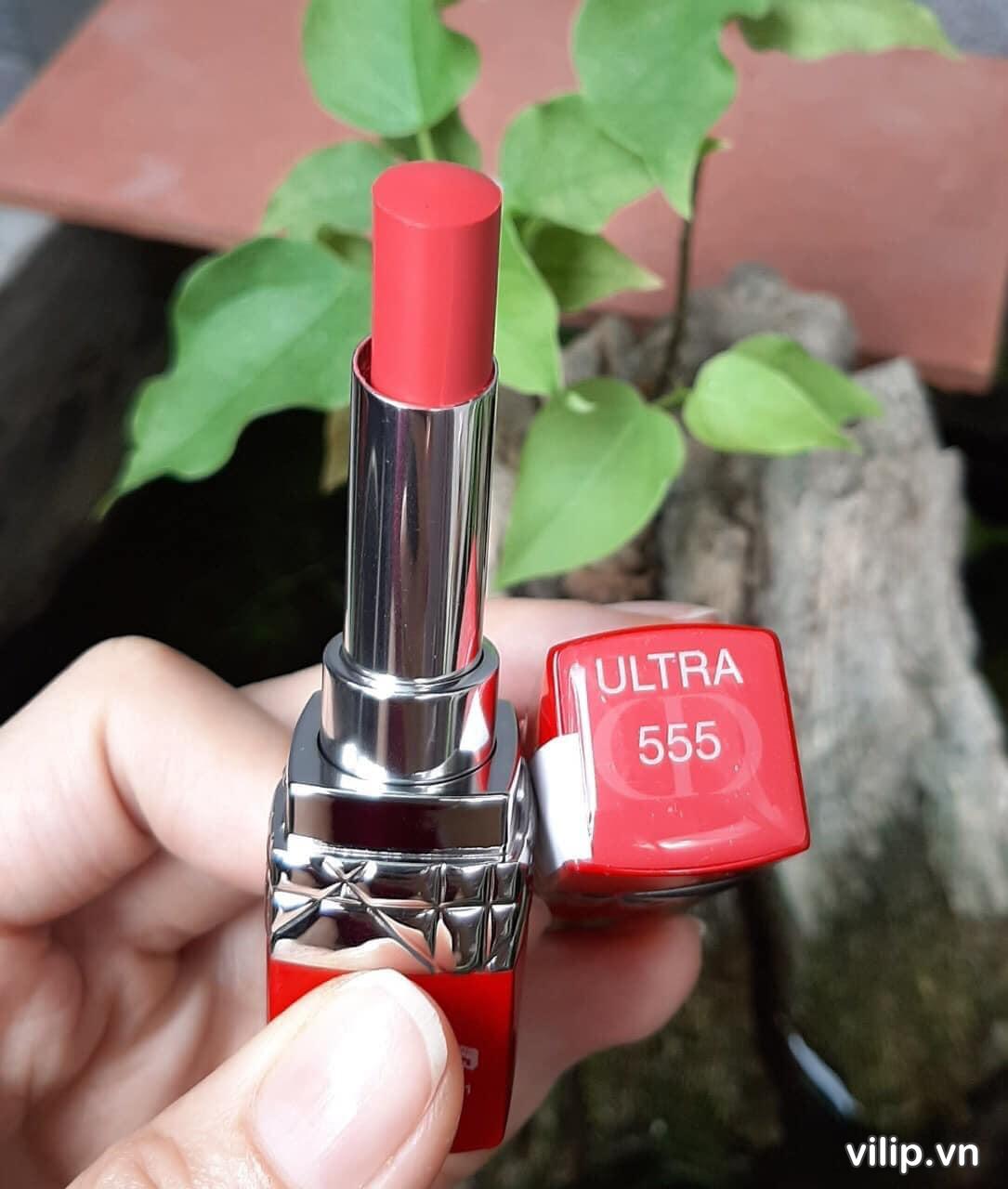 Son Dior Ultra Rouge 555 Vỏ Đỏ – Màu Hồng San Hô 36