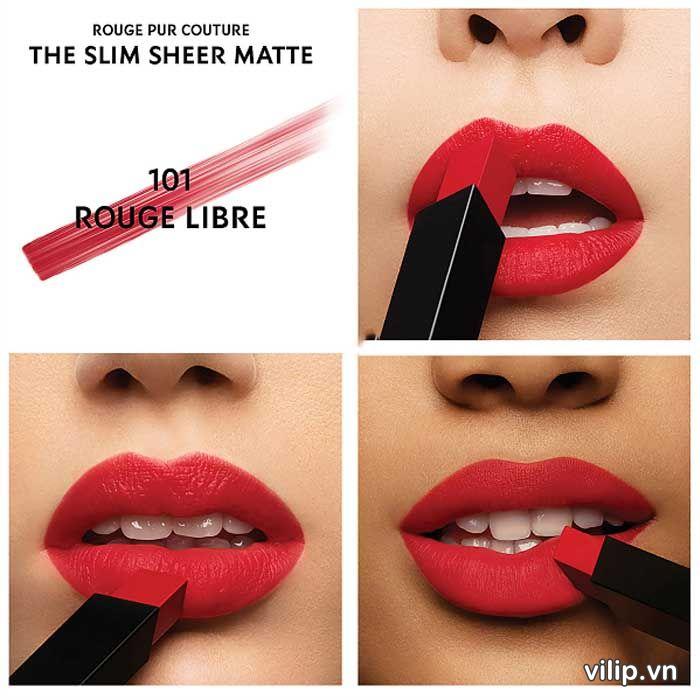 Son Ysl Rouge Pur Couture The Slim Rouge Libre 101 Màu Đỏ Tươi 89