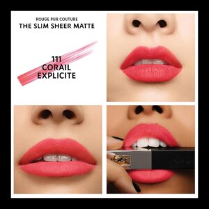 Son Ysl Slim Rouge Pur Couture The Slim Sheer Matte Corail Explicite 111 64