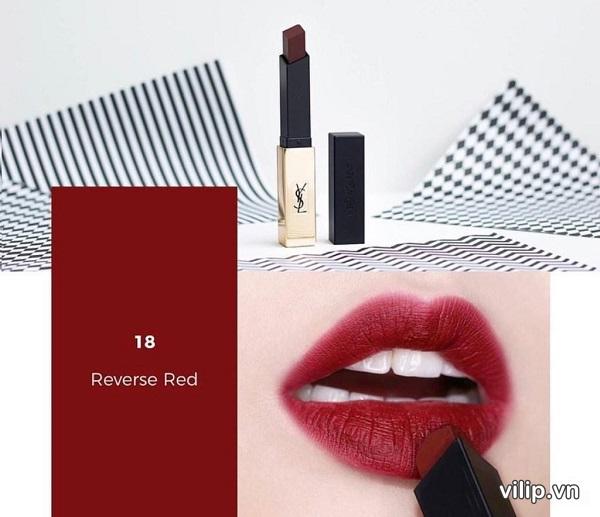Son YSL Rouge Pur Couture The Slim Màu Reverse Red 18 - Màu Đỏ Rượu