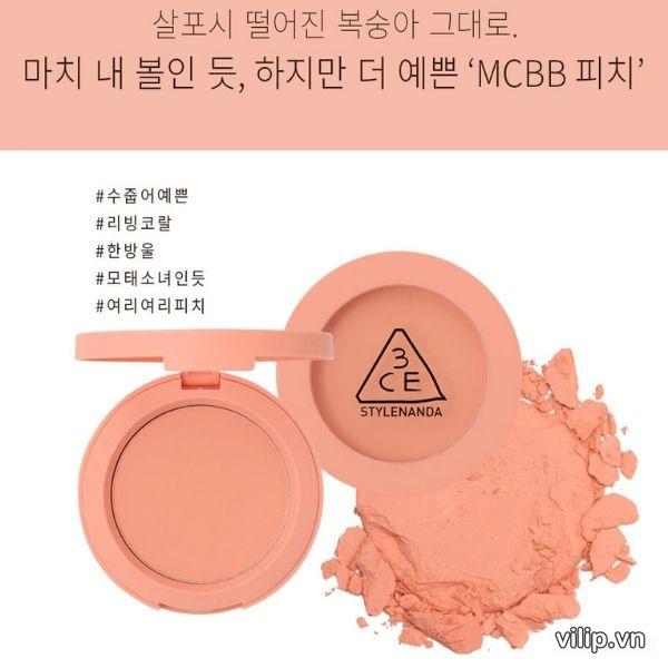 Phấn Má Hồng 3CE Mood Recipe Face Blusher Peach Splash - Màu Cam Đào