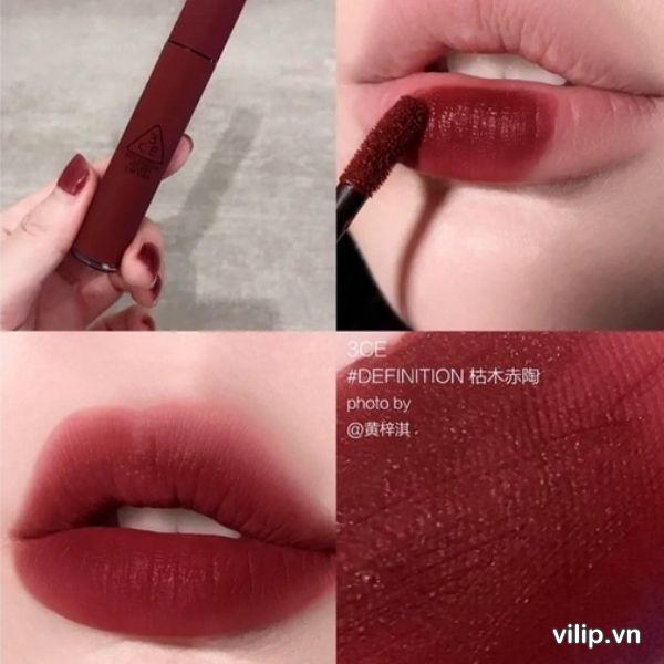 Son 3CE Velvet Lip Tint Definition - Màu Đỏ Đất