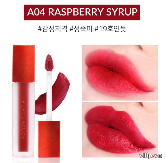 Son Black Rouge Air Fit Velvet Tint Version 1 Raspberry Syrup A04 – Mau Do Tram