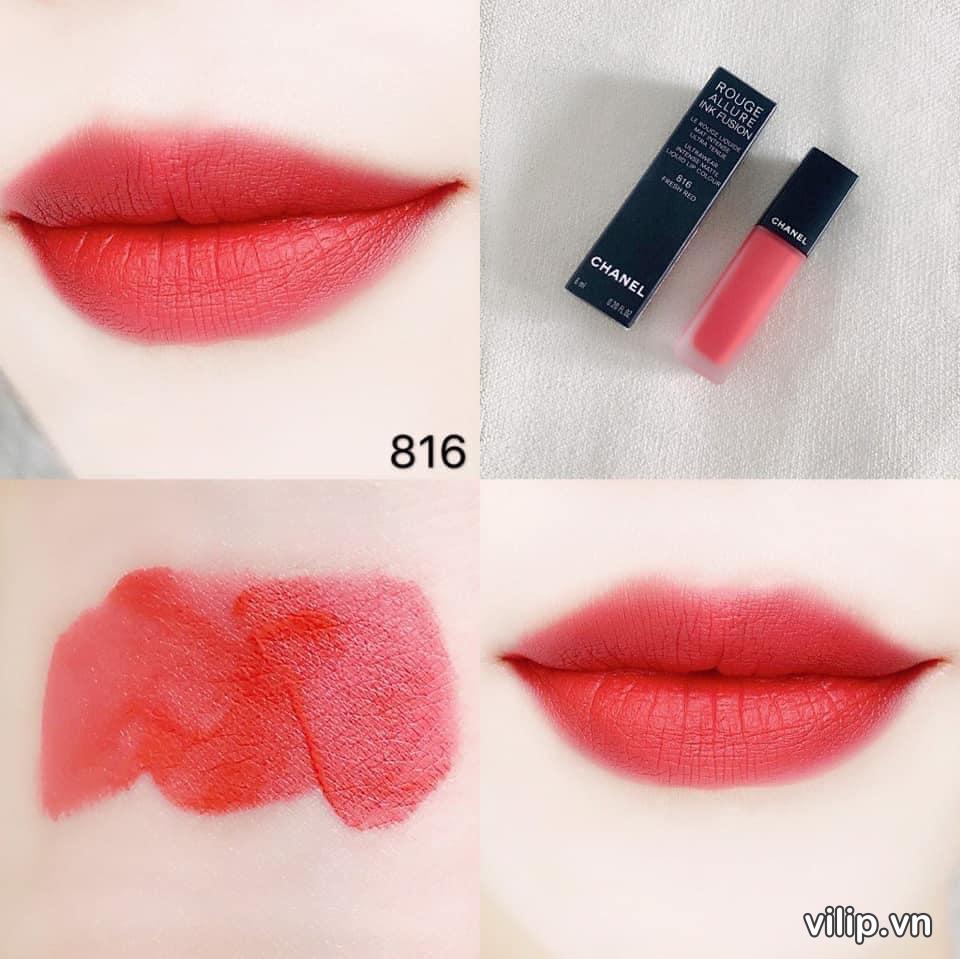 Son Kem Chanel 816 Fresh Red Allure Ink Fusion – Màu Đỏ Cam 30