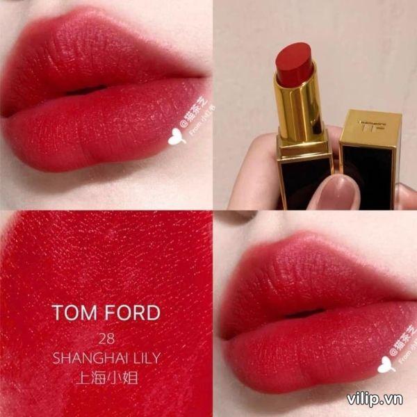 Son Tom Ford Lip Color Satin Matte 28 Shanghai Lily - Màu Đỏ Hồng Tươi