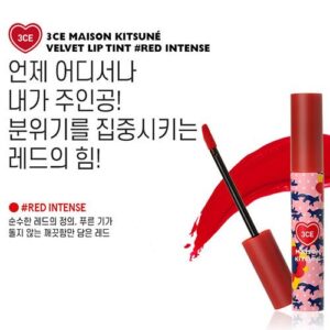 Son 3CE Maison Kitsune Red Intense - Màu Đỏ Tươi