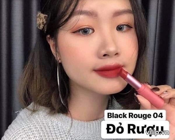 Son Black Rouge All Day Rose Velvet Burgundy Rose R04 