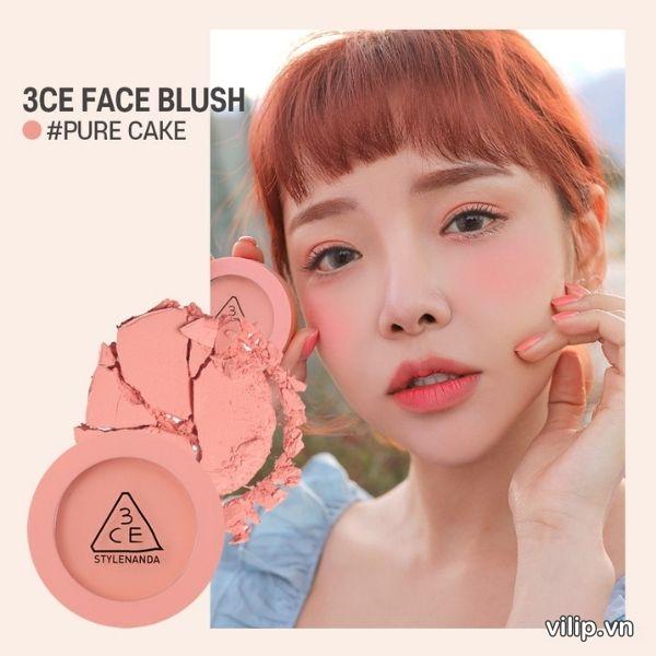 Phấn Má Hồng 3Ce Mood Recipe Face Blusher Pure Cake - Màu Hồng Nude | Vilip  Shop - Mỹ Phẩm Chính Hãng