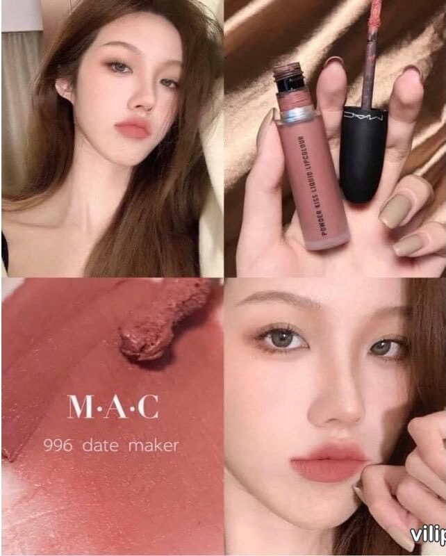 Son Kem Mac Powder Kiss Liquid Lipcolour 996 Date Maker – Màu Hồng Nude |  Vilip Shop - Mỹ Phẩm Chính Hãng