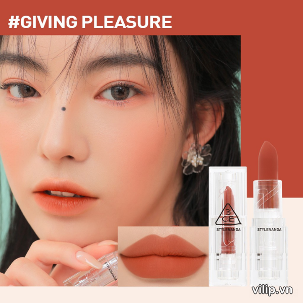 Son 3CE Soft Matte Lipstick #Giving Pleasure - Màu Cam Gạch