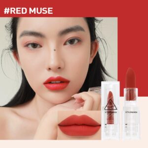 Son 3CE Soft Matte Lipstick #Red Muse - Màu Đỏ Cam