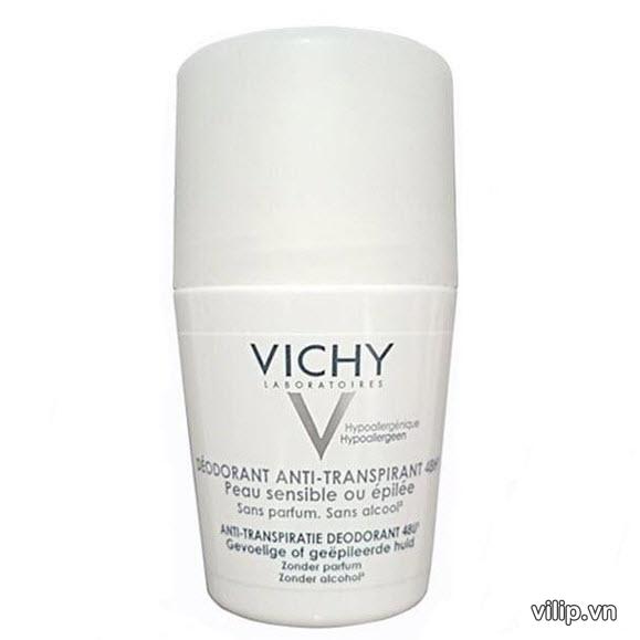 Lăn Khử Mùi Vichy Anti – Transpirant 48h Sensitive Skin (trắng) Dd