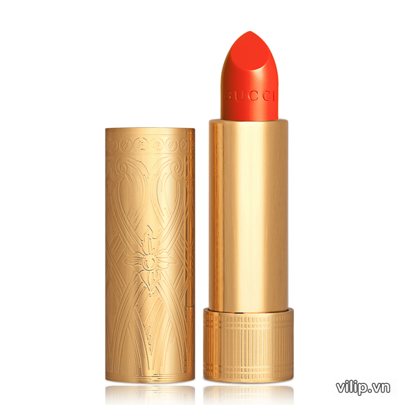 Son Gucci Rouge À Lèvres Satin Lipstick 302 Agatha Orange Màu Đỏ Cam