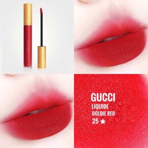 Son Kem Lì Gucci Rouge Liquid Matte Màu 25 Goldie Red (new) Màu đỏ Tươi 4