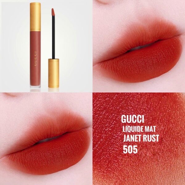 Son Kem Lì Gucci Rouge Liquid Matte Màu 505 Janet Rust (new)màu Đỏ Đất 3