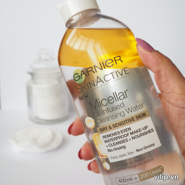 Nuoc Tay Trang Garnier Micellar Oil Infused Cleansing Water Dry And Sensitive Skin 2