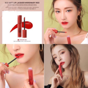 Son 3CE Soft Lip Lacquer Ordinary Red - Màu Đỏ Ớt