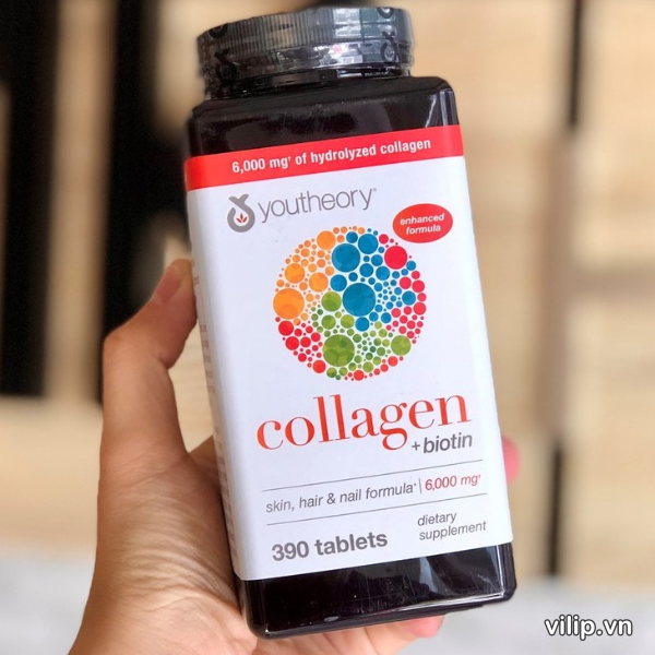 Viên Uống Collagen + Biotin Youtheory Type 1 2 & 3 Mỹ 390 Viên | Vilip Shop  - Mỹ phẩm chính hãng