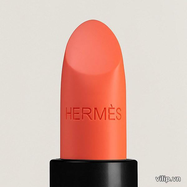 Son Dưỡng Hermès Rouge Shiny Lipstick Limited Edition 035 Orange Capucine Màu Cam Hồng 10