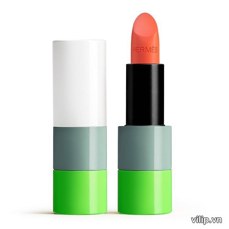 Son Dưỡng Hermès Rouge Shiny Lipstick Limited Edition 035 Orange Capucine Màu Cam Hồng 16