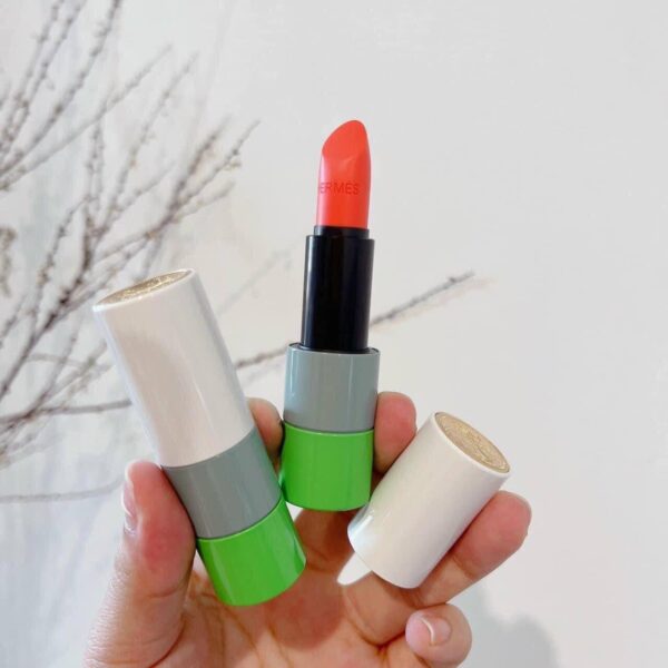 Son Dưỡng Hermès Rouge Shiny Lipstick Limited Edition 035 Orange Capucine Màu Cam Hồng 7