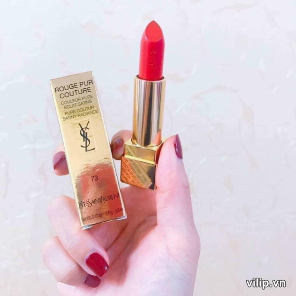 Son Ysl Rouge Pur Couture Satin Radiance Lipstick 73 Rhythm Red Mau Do Tuoi Anh Cam 6
