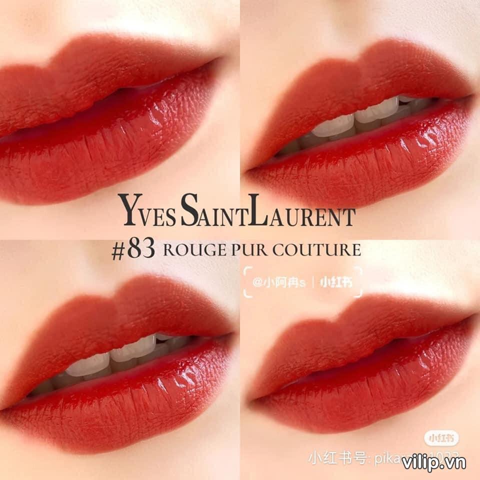 Son Ysl Rouge Pur Couture Holiday Edition 83 Fiery Red (limited) – Màu Đỏ Gạch 5
